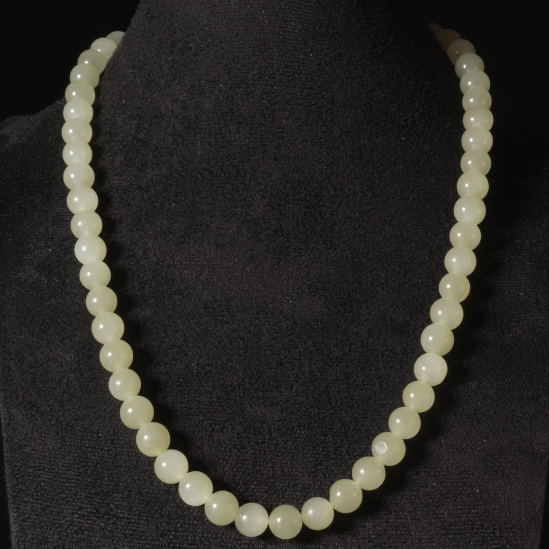 lot5精品新疆若羌黄口圆珠项链（珠径8mm）