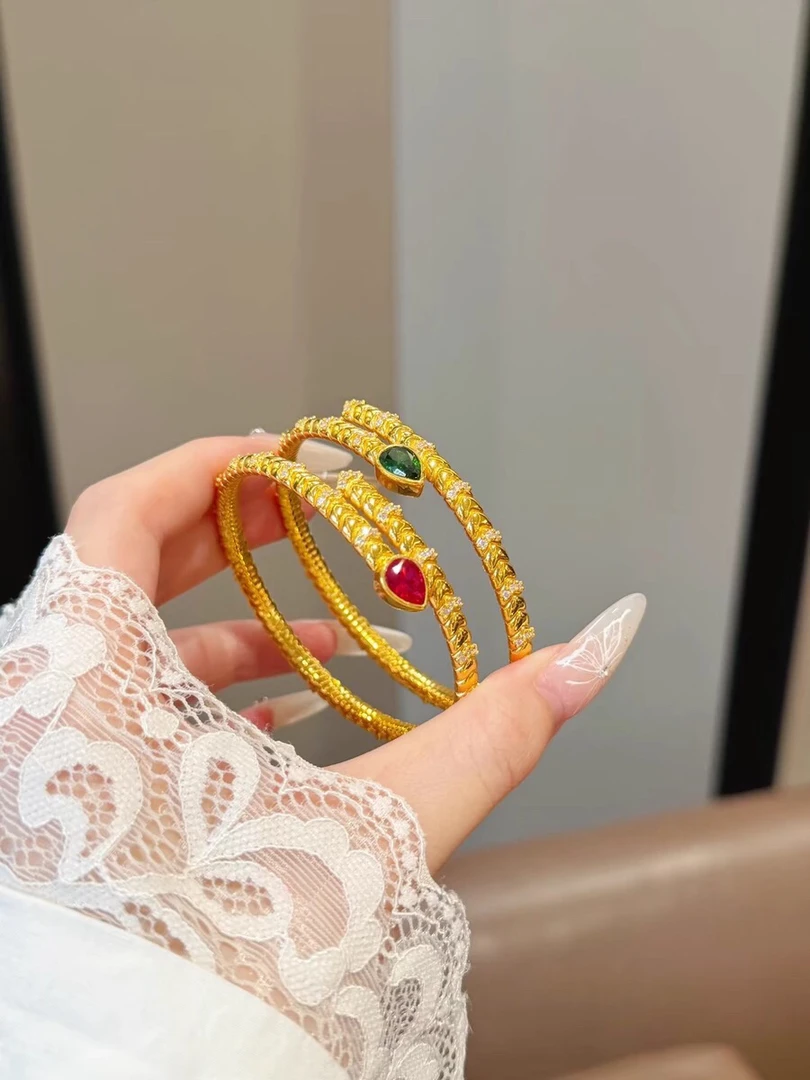 铜合金手镯 新年鸿运蛇形手镯女高级感开口可调节手环轻奢小众