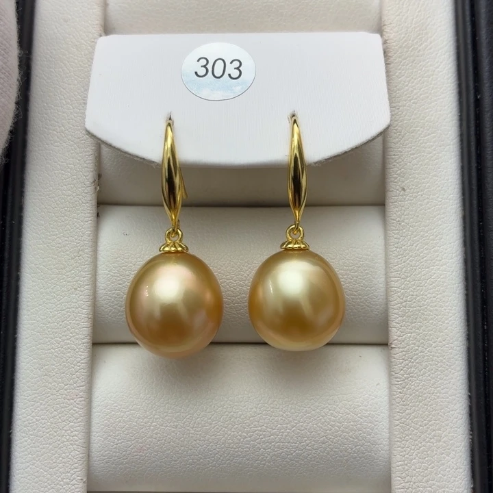 三****银S925镶嵌海水珍珠耳饰