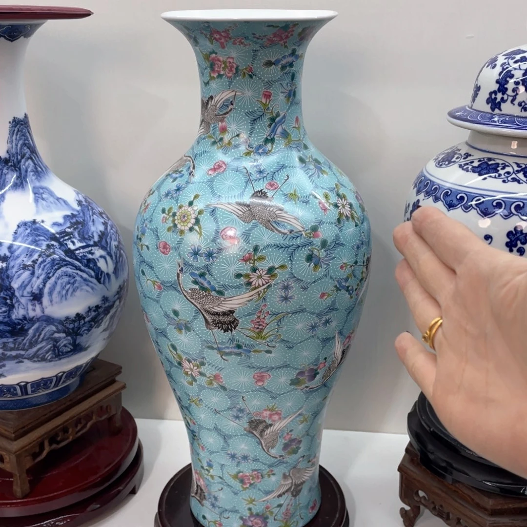 摆件景德镇陶瓷现代工艺品摆件带底座