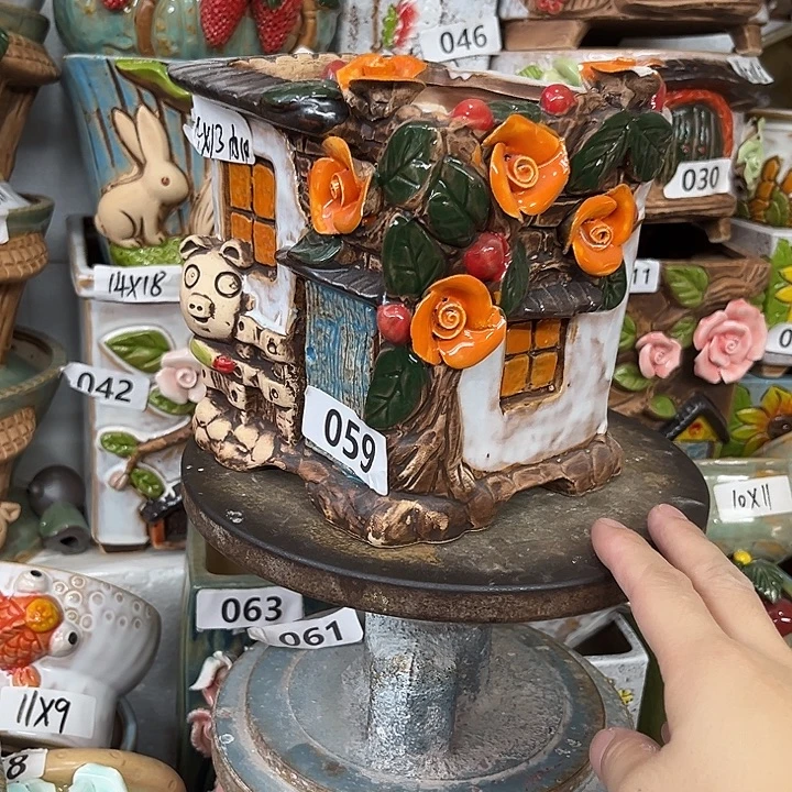 紫砂花盆粗陶材质多肉花盆