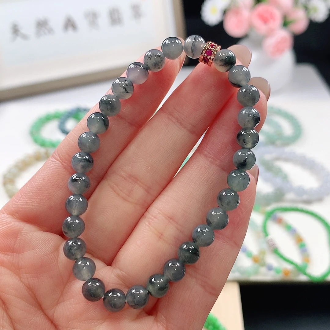 翡翠未镶嵌手链手链5.9mm