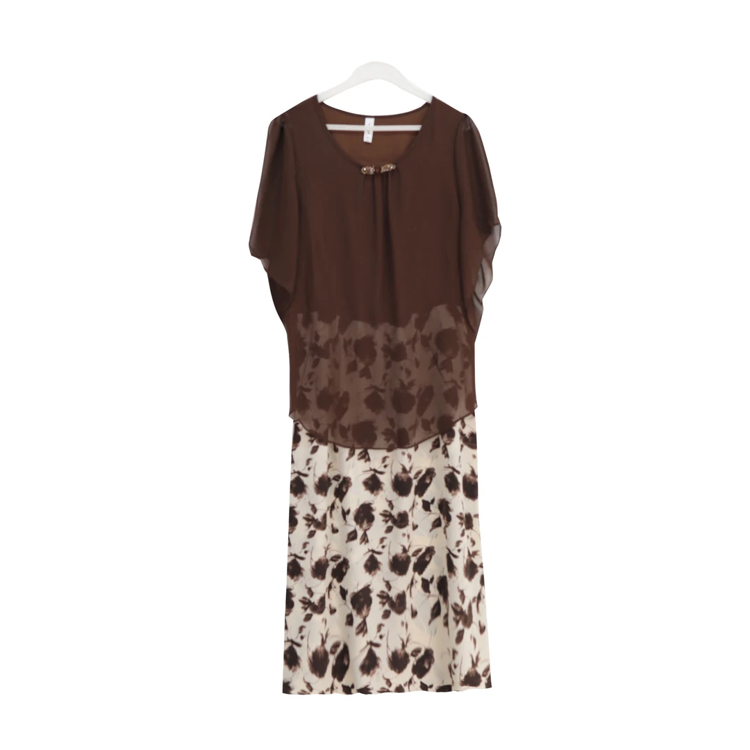 御姐风印花气质减龄女神范宽松显瘦连衣裙S1216