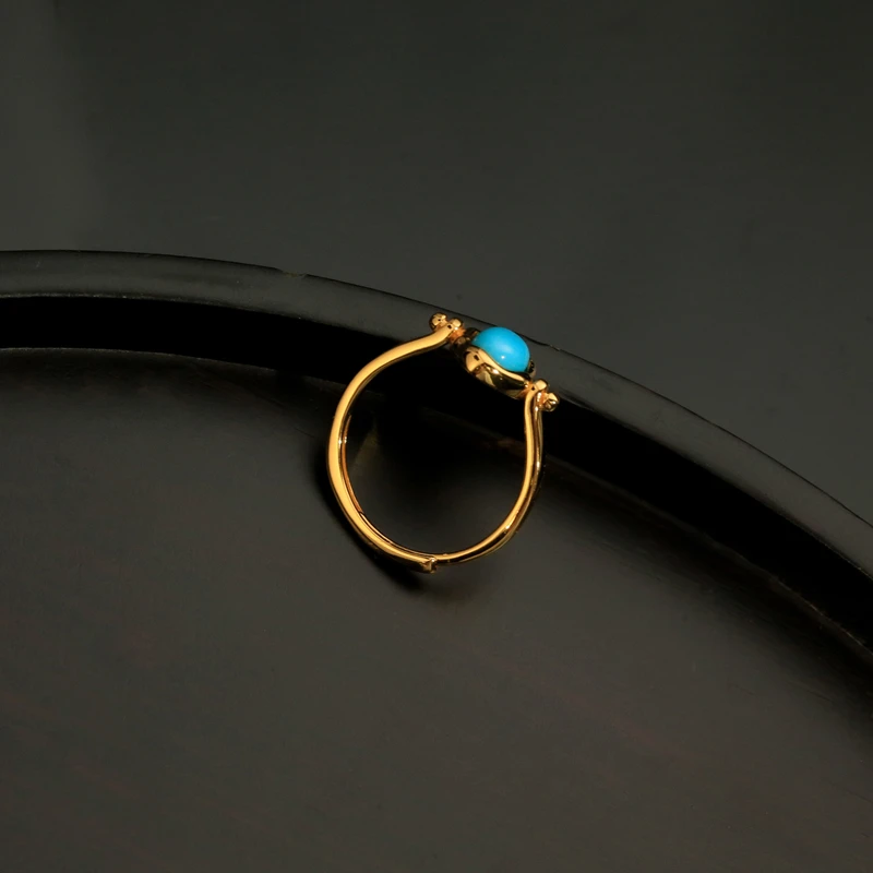 【杨杨专属】安曼博S925睡美人绿松旦面不规则戒指5