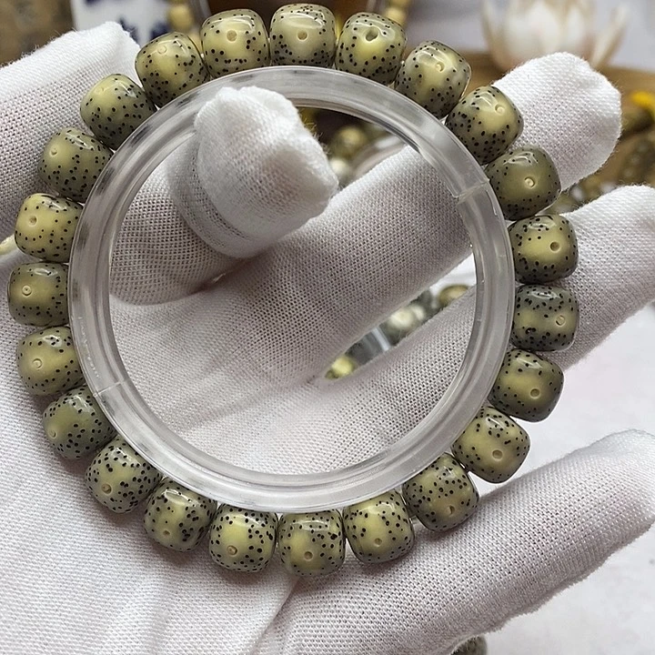 手串星月菩提10mm果冻绿留白A9