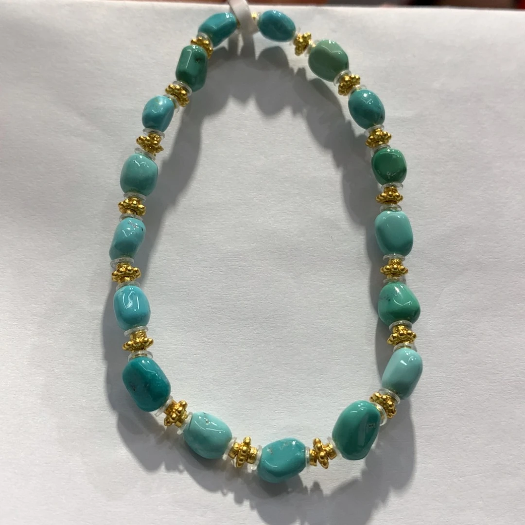 绿松石单圈银S925镶嵌