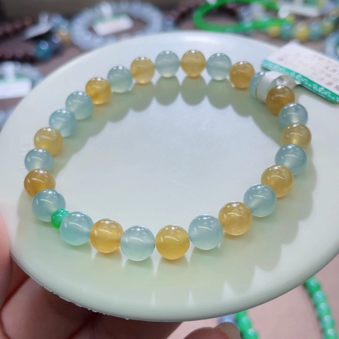 未镶嵌手链翡翠冰胶双彩卡7