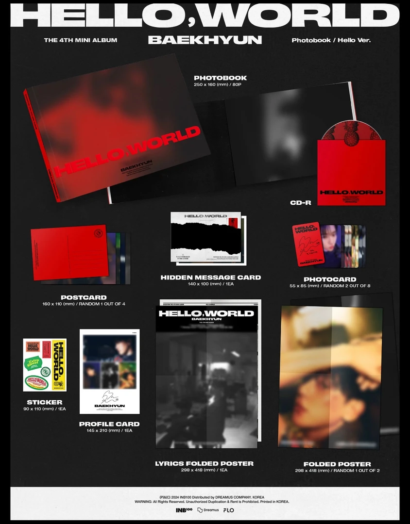 【甜饼】边伯贤solo4专辑pb版送京东特典卡