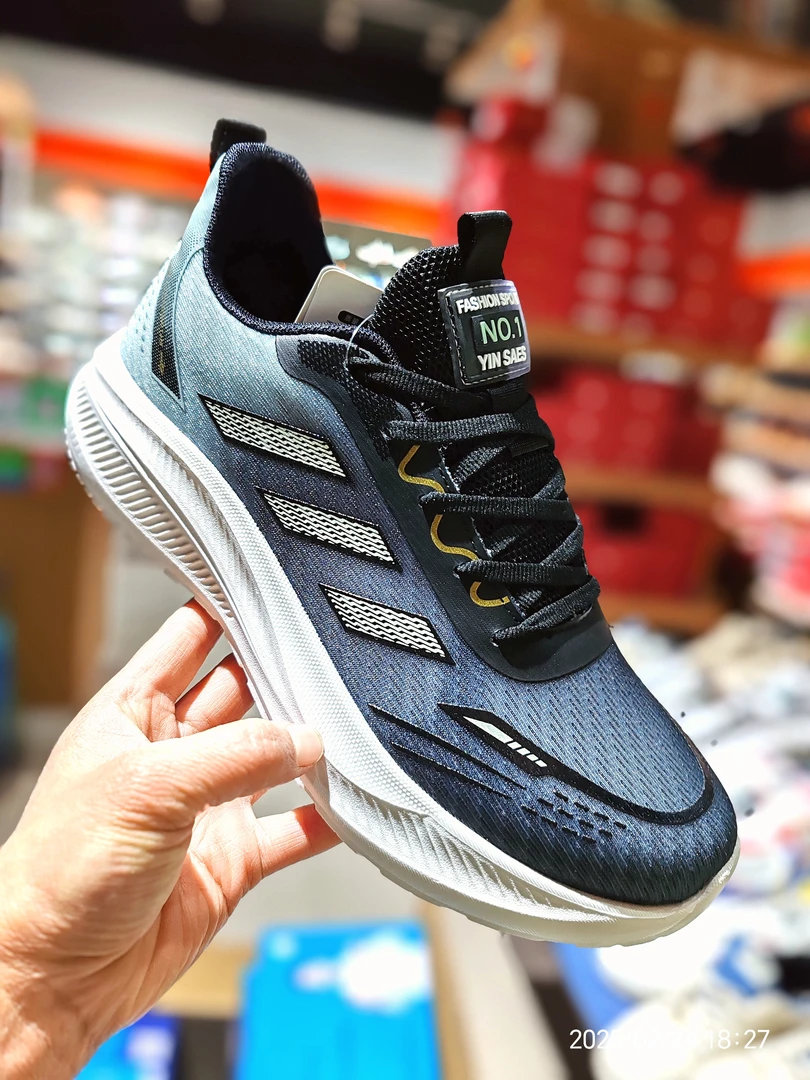 春季新款，男鞋网面美式透气轻便舒适运动跑鞋