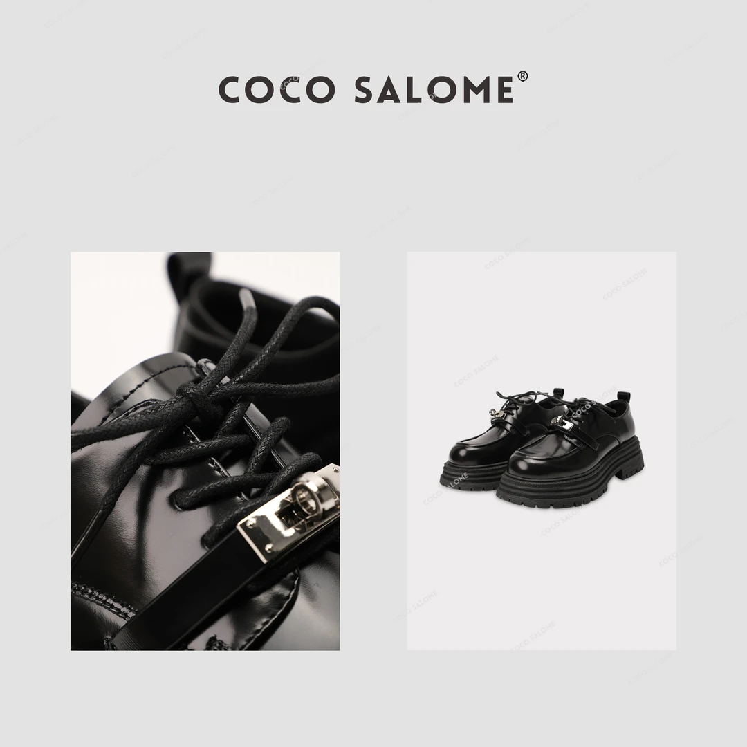 宠粉福利&新款英伦风头层牛皮厚底乐福牛皮鞋垫#跟高4.5CM