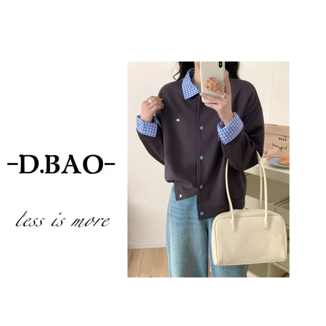 X'JIE「跟着买准没错」早春新款韩系翻领假两件外套010号A3220