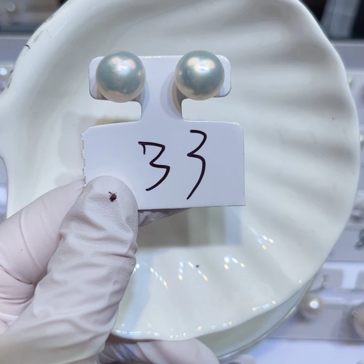 淡水珍珠耳饰银S925镶嵌