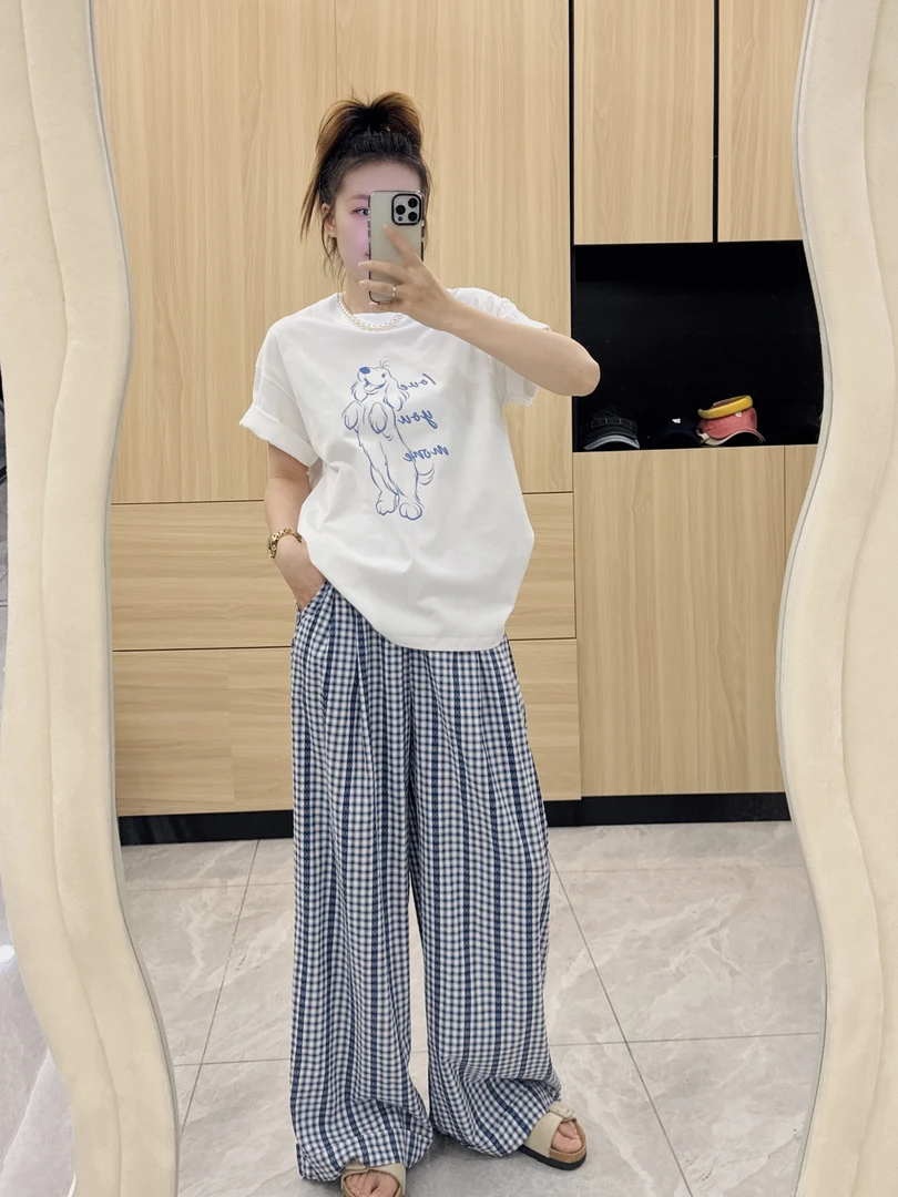 【微笑金毛】十三行夏东大门ins百搭减龄宽松显瘦韩系印花短袖T恤