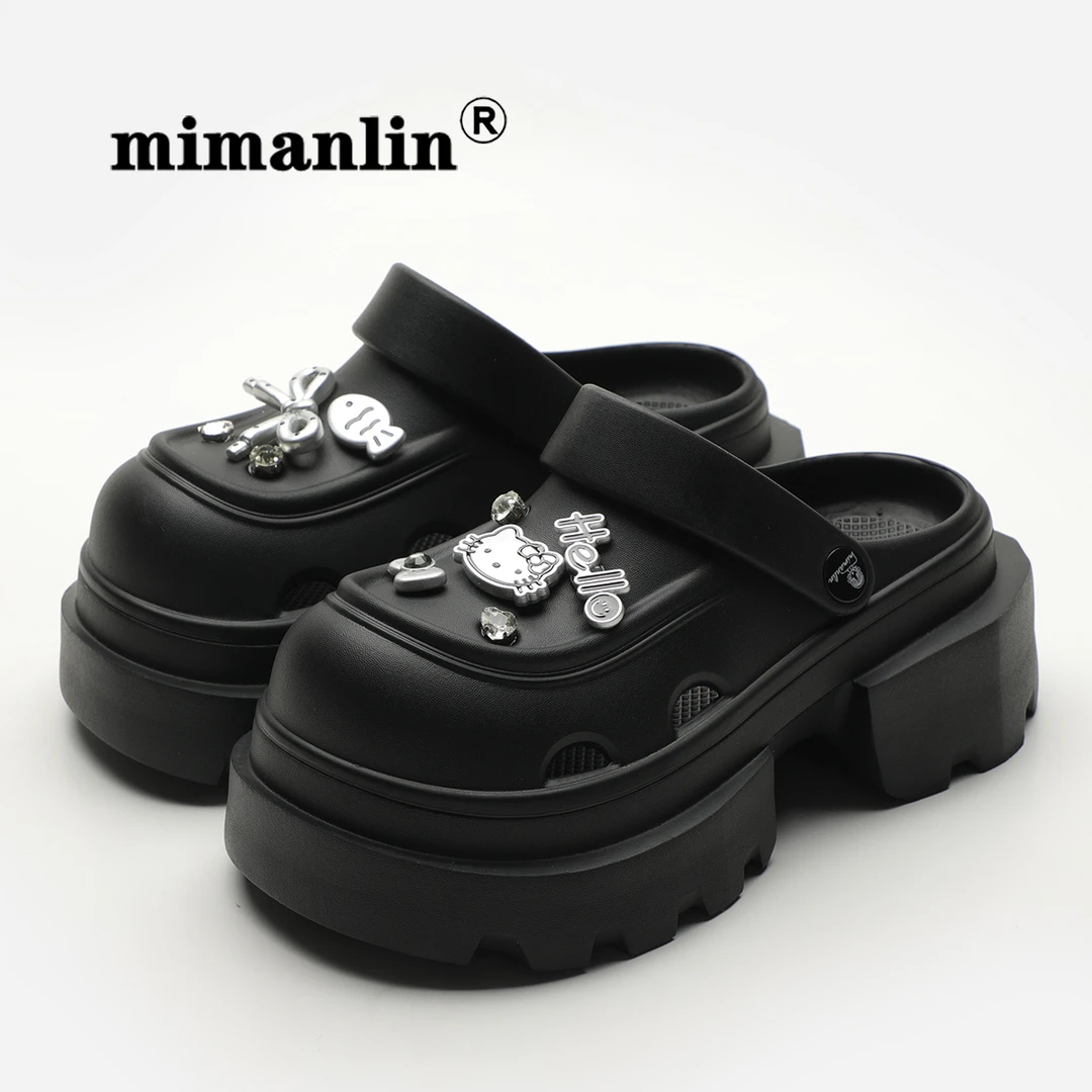 厚底凉拖鞋女夏外穿2025新款法式绝美防滑防臭超好看的增高洞洞鞋