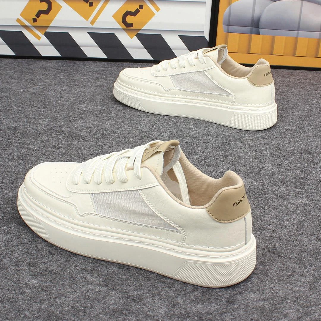 男鞋透气网面小白鞋男低帮百搭厚底休闲板鞋学生轻便软底运动潮鞋