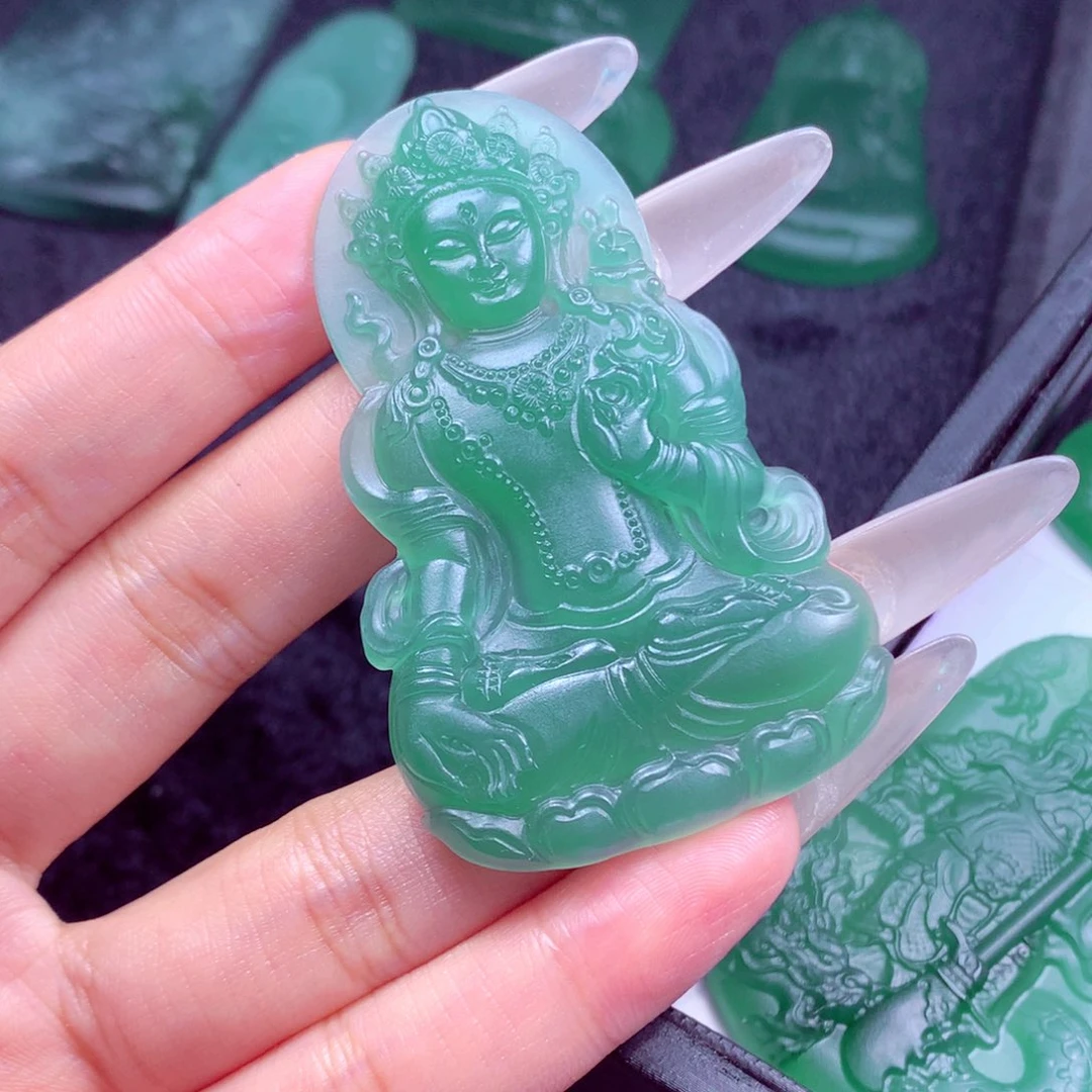 小***鹏定制翡翠未镶嵌天然缅甸翡翠A货毛货挂件