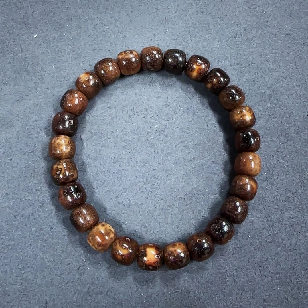 星月菩提手串TK36虎皮单圈9mm左右