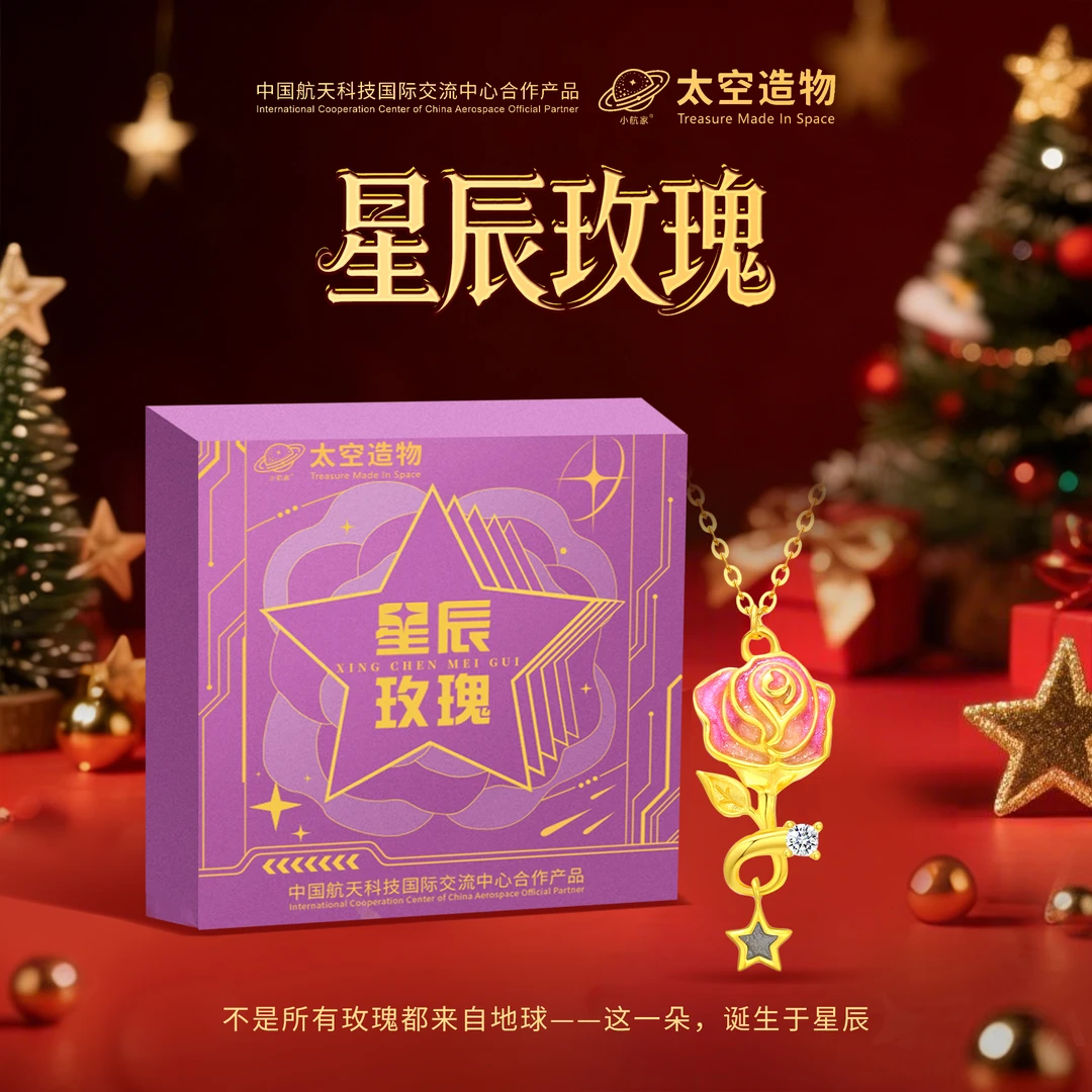 【圣诞礼物甄选】中国航天太空造物星辰玫瑰荧光项链（精美礼盒）