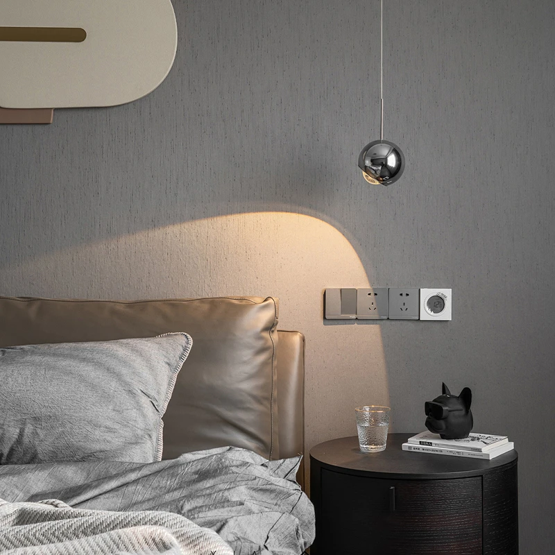 卧室床头柜长线小吊灯现代简约可升降高级感轻奢主卧氛围感吊线灯