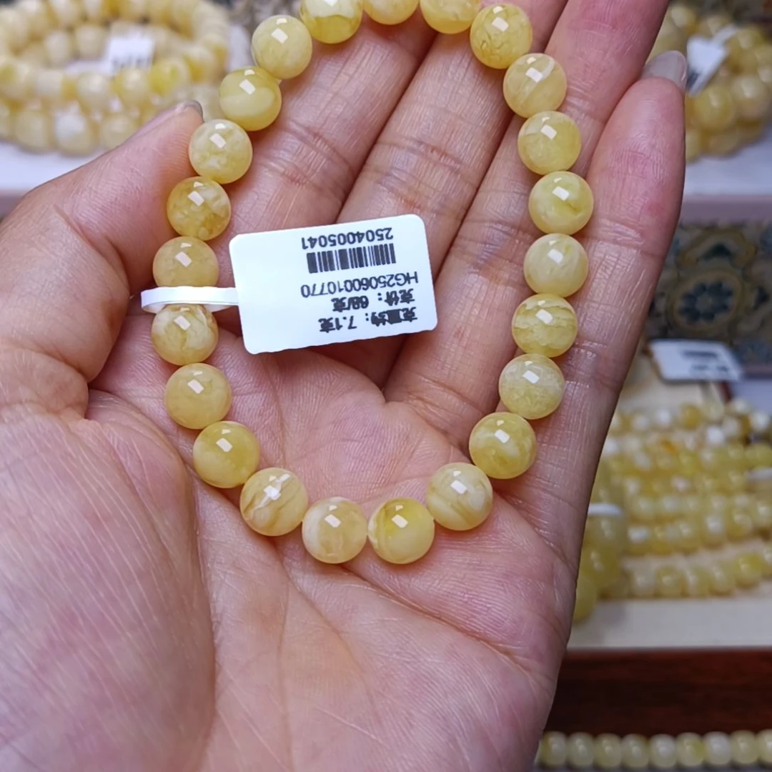 未镶嵌蜜蜡手串旺****?8+圆珠手串