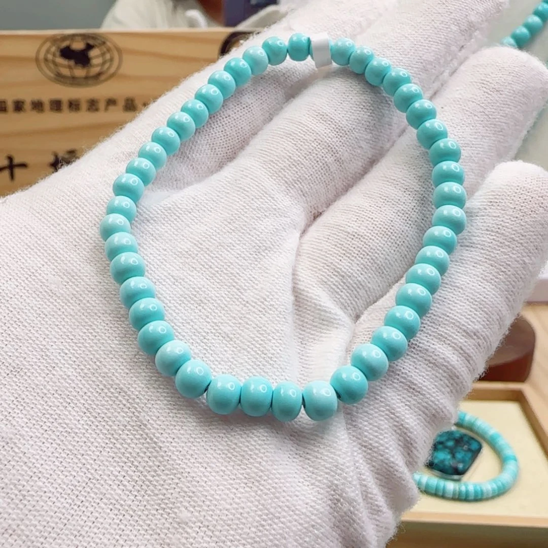 绿松石未镶嵌12高瓷蓝老型单圈卡4+w