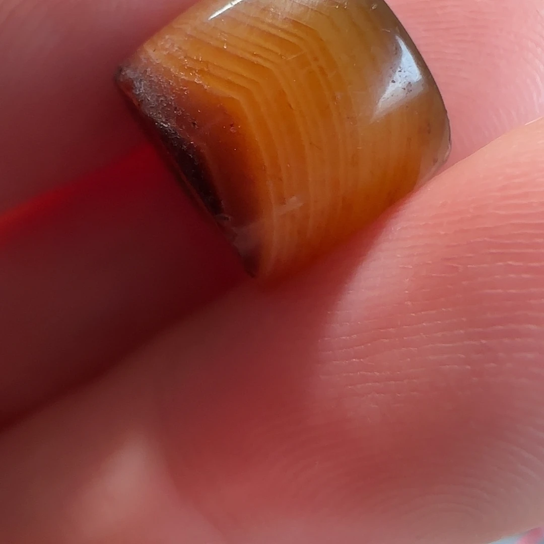 玛瑙/玉髓合金颈饰熔岩剁珠11.7x9.6配串舒服 包浆皮壳舒服