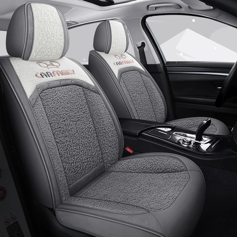 新款萌兔汽车座垫秋冬季毛绒全包围通用女士高档保暖座椅套