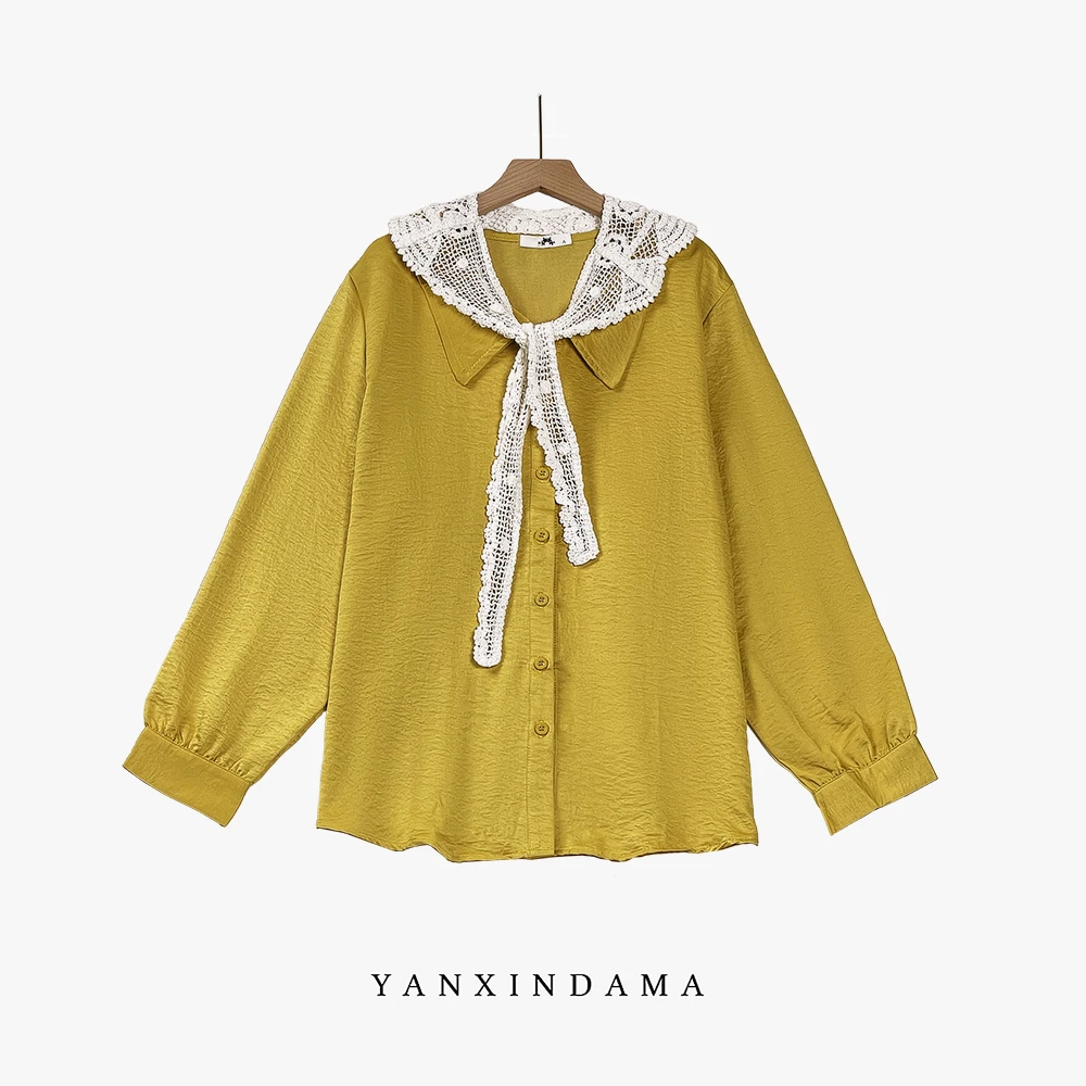 大码女装300斤胖MM时尚百搭法式气质轻奢高级感长袖衬衫66577