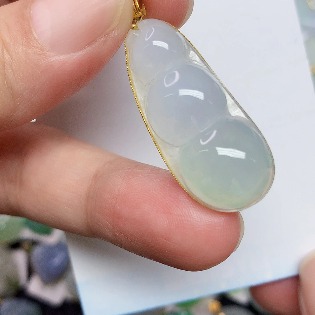 翡翠18K金镶嵌颈饰347899