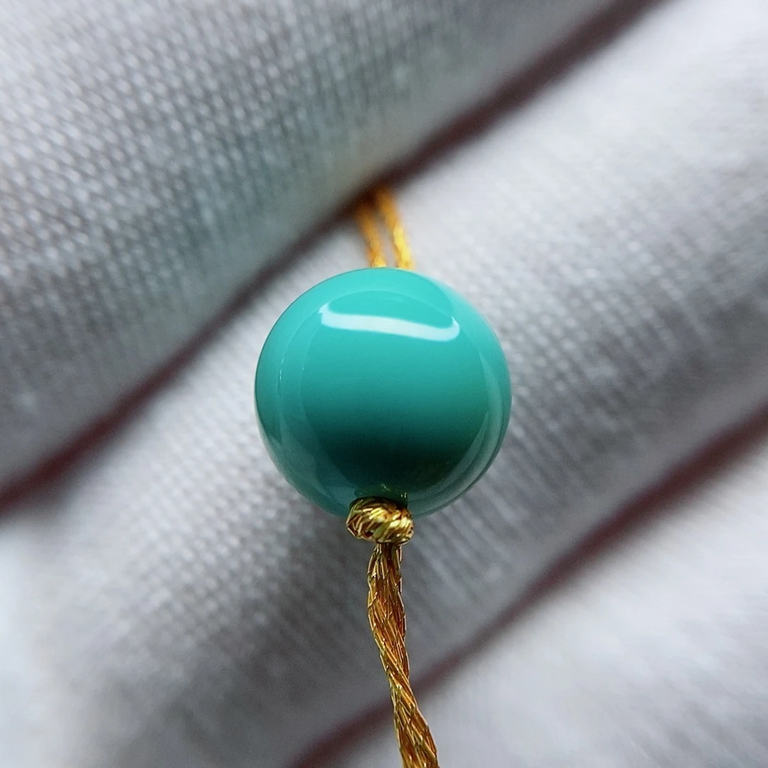 绿松石圆珠未镶嵌二*子