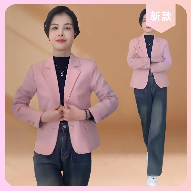 短款小个子西装外套女春秋季2025新款时尚今年流行休闲咖色小西服
