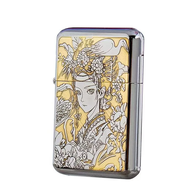佐罗煤油打火机三代790白镍古典美女精雕男士创意送男友礼物