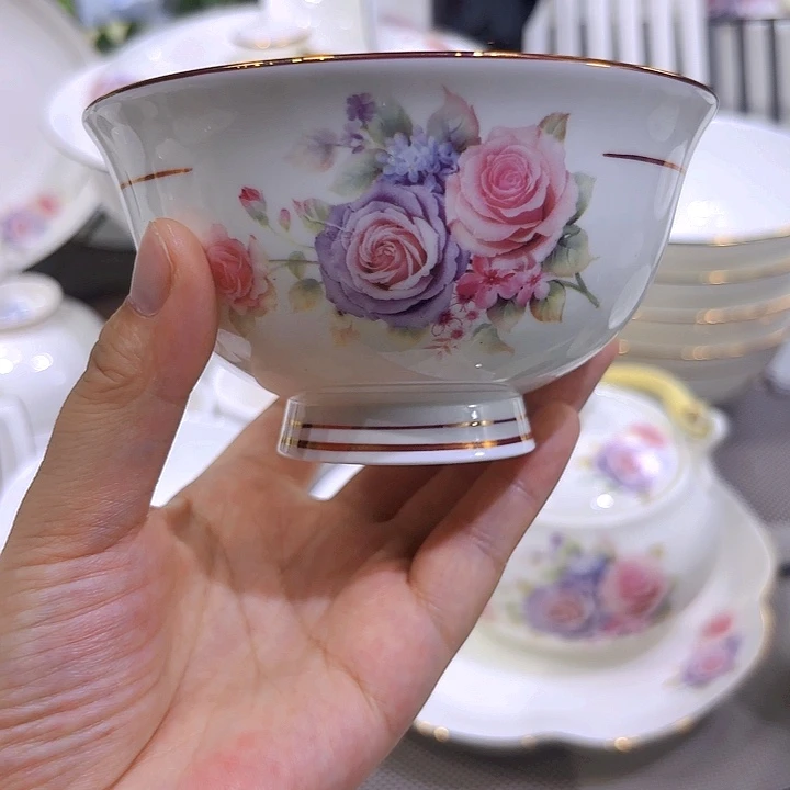 45%以上骨粉骨瓷饭碗4.5英寸4个