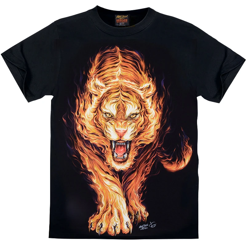 火焰老虎 大图夜光短袖 限量款