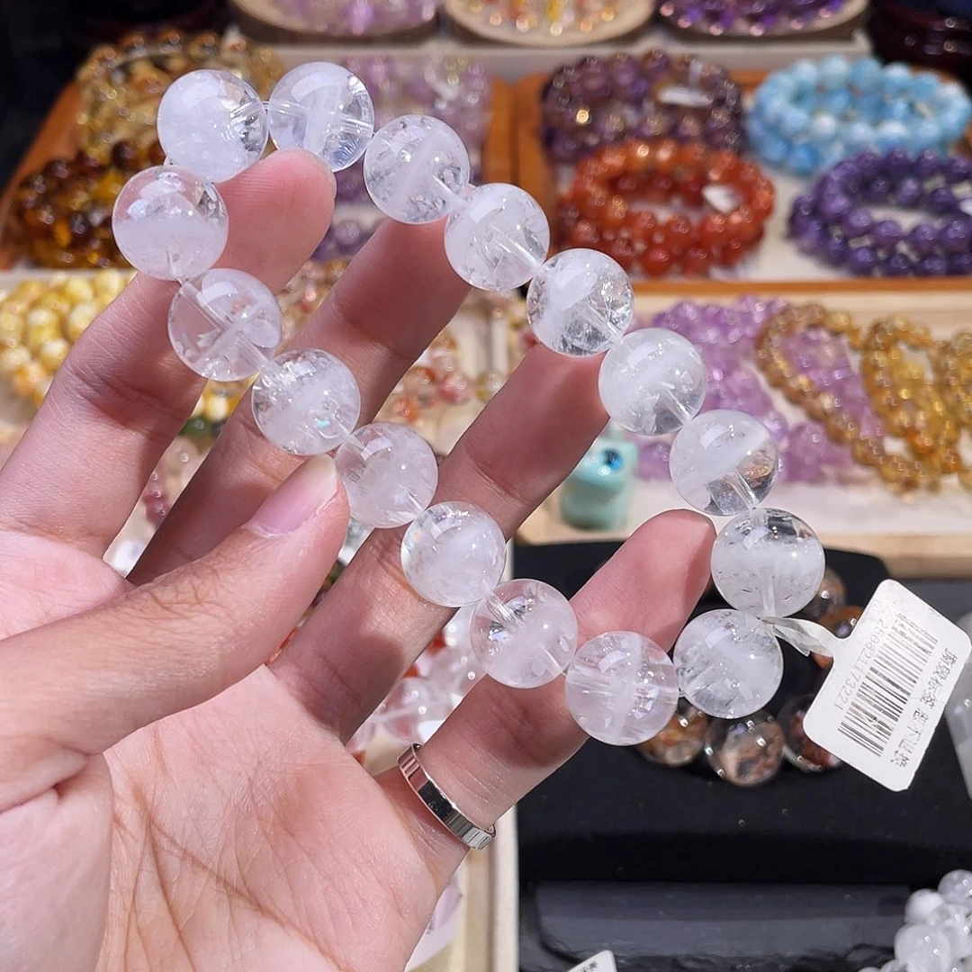 未镶嵌手链水晶半盆彩虹白幽灵14.2