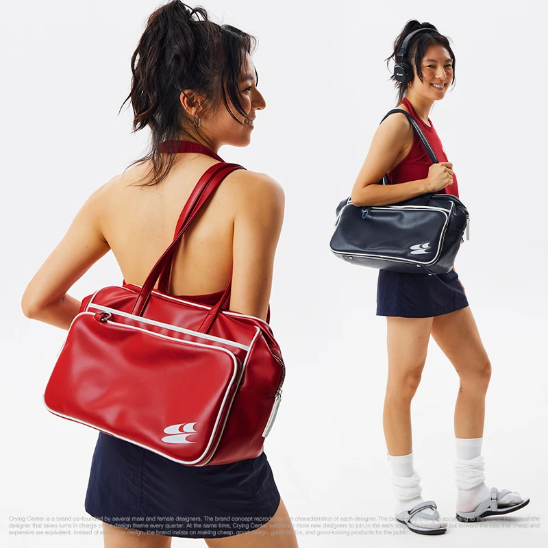 Crying center/哭喊中心学院风JK复古大容量通勤手提包运动健身