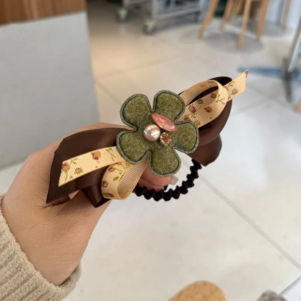 7685复古花朵发圈（手工微瑕介意勿拍）