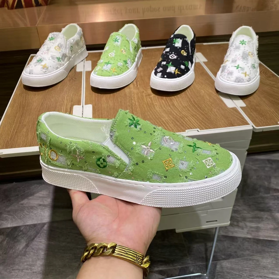 2025夏季新款时尚百搭一脚蹬舒适透气网布软底潮流休闲男鞋皮鞋码