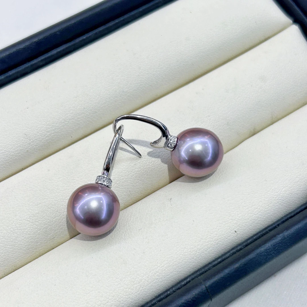 【田田推荐】淡水紫珠耳环（赠链赠吊坠）11-12mm S925银 YB0067