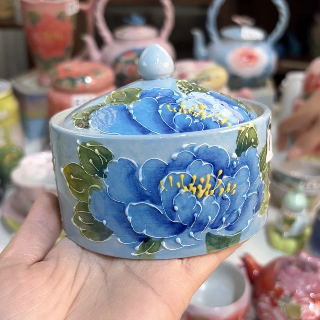 景德镇手绘高温釉下彩陶瓷茶具