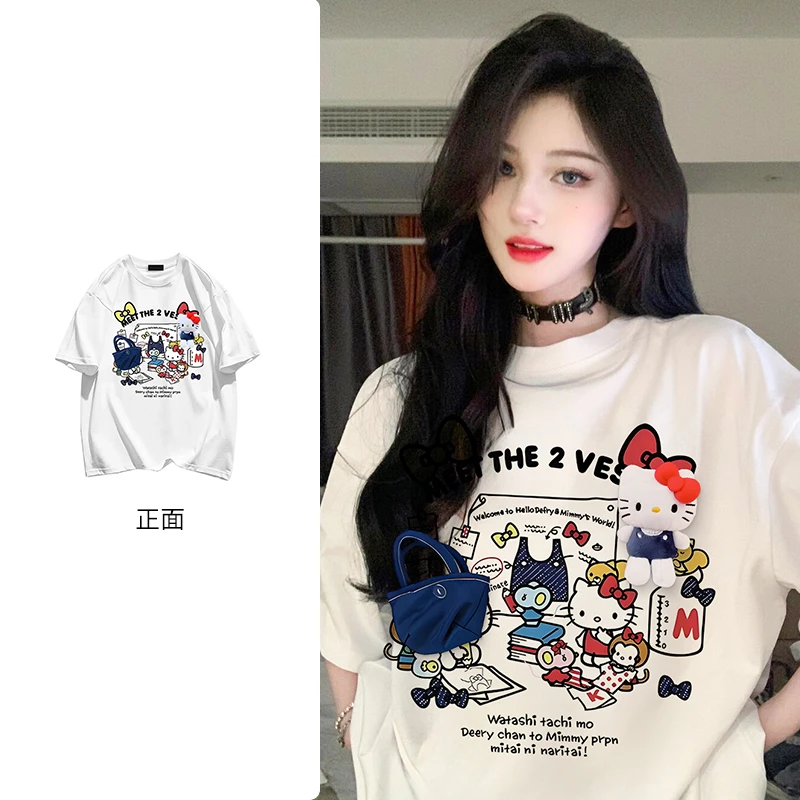 潮牌新款可爱小众纯棉短袖ins学生夏季休闲百搭印花上衣女#N610