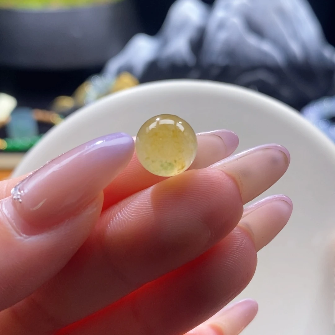 颈饰未镶嵌翡翠翡翠冰橘黄飘绿珠