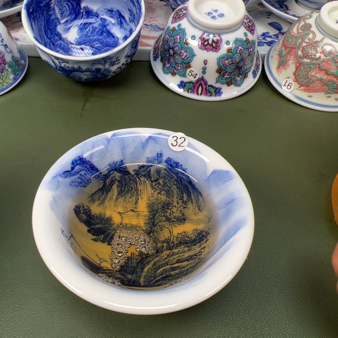 陶瓷景德镇纯手工纯手绘茶具木木32