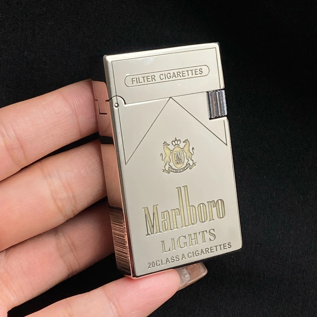 开门红Quercia朗声3版镀铬万宝路纯黄铜煤油打火机高密封清脆钢音