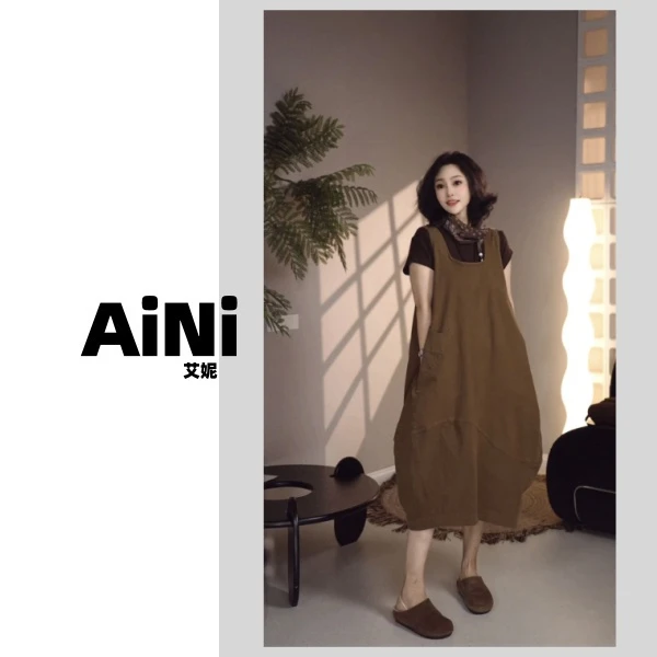 《艾妮家》秋季宽松无袖背心裙A96