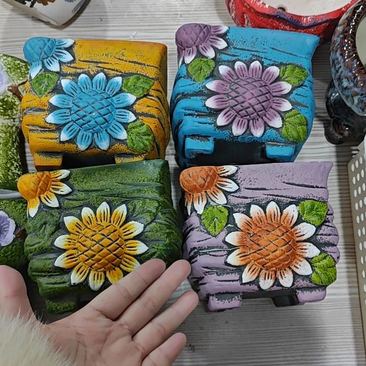 红陶吸水透气的白陶花盆凑满12发货