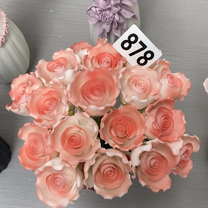 陶瓷陶瓷材料18朵组合