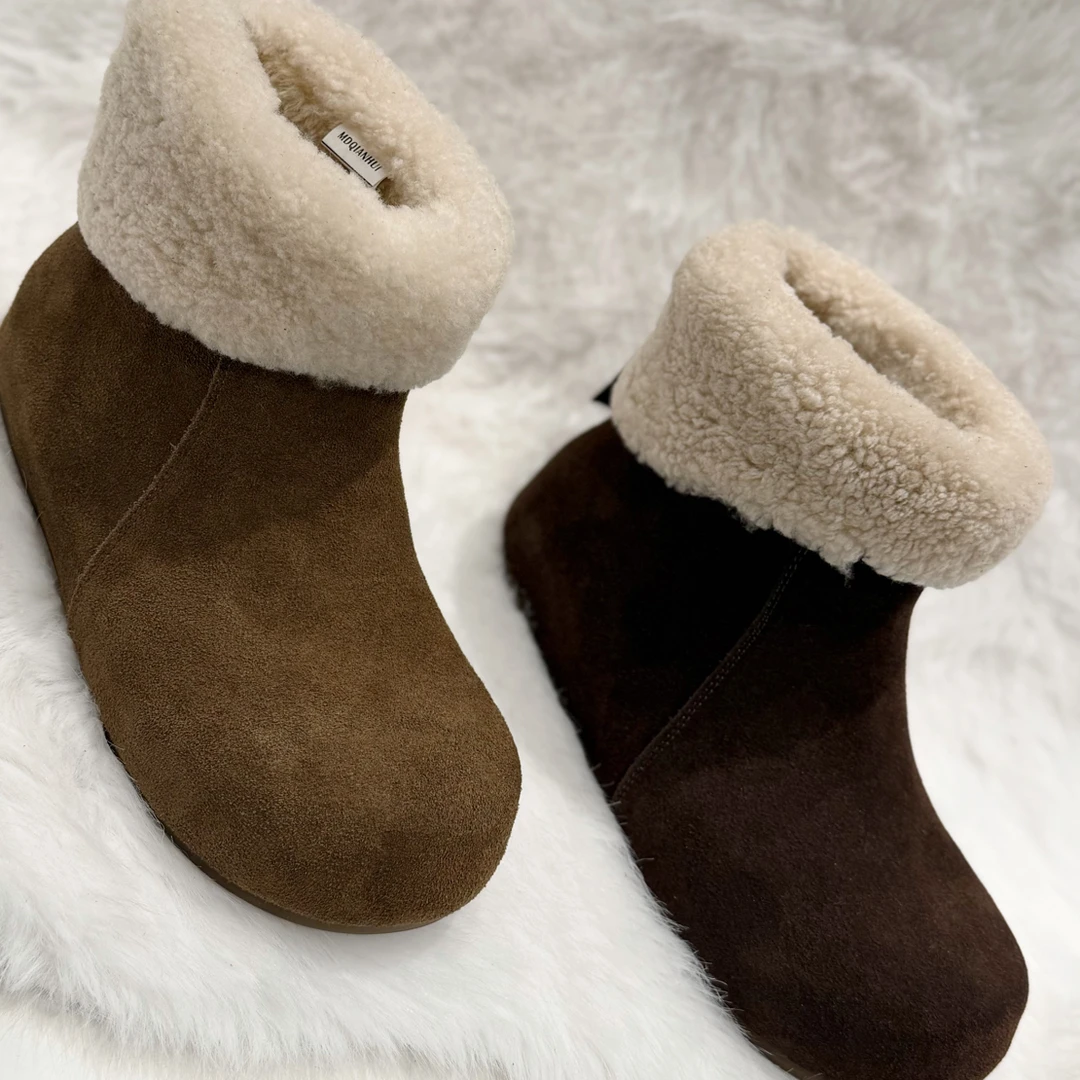 冬季时尚雪地靴加绒保暖防滑内增高短筒勃肯靴毛毛鞋小土豆587