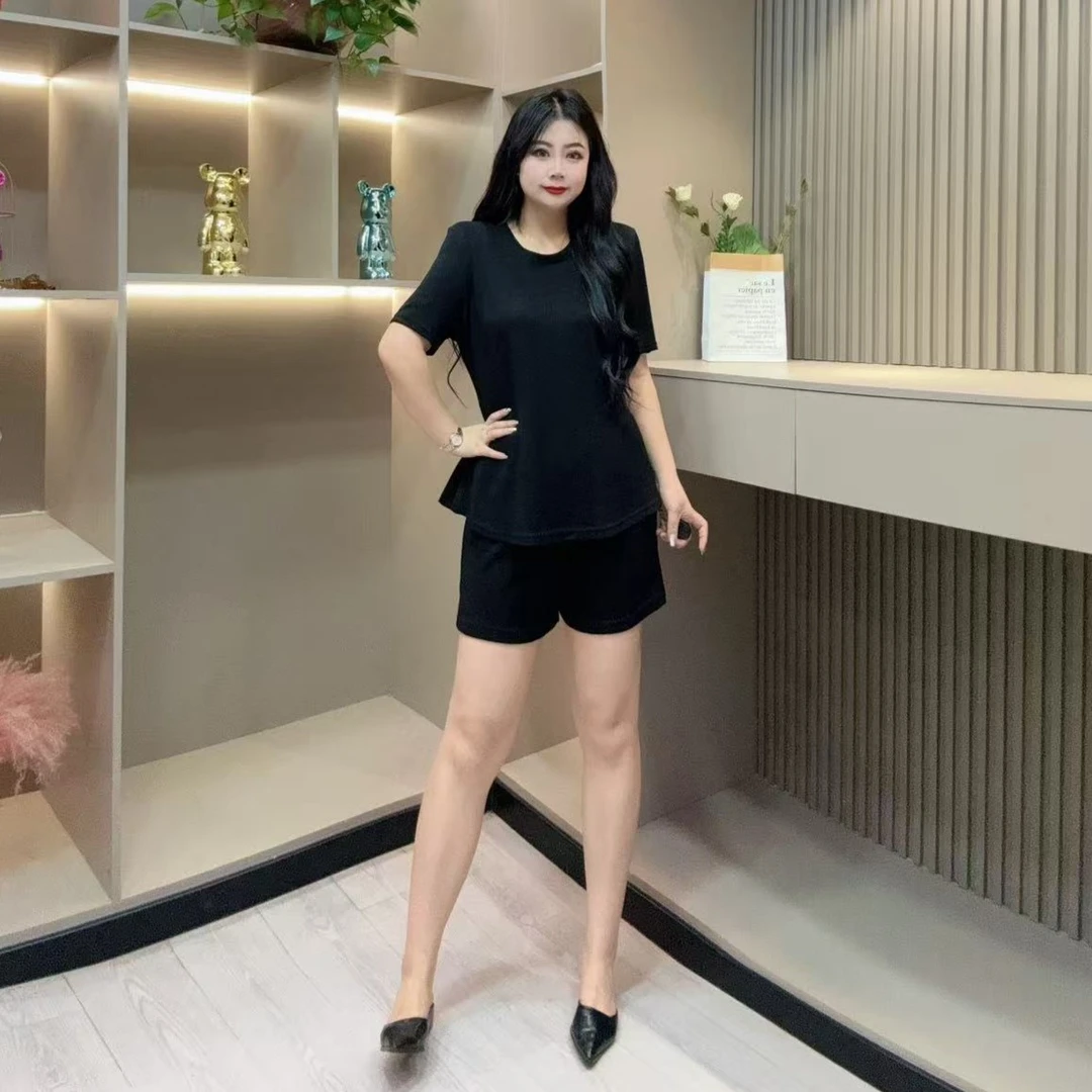 夏季短裤套装-千 25477 时尚潮流休闲收腰百搭款胖MM大码女装新款