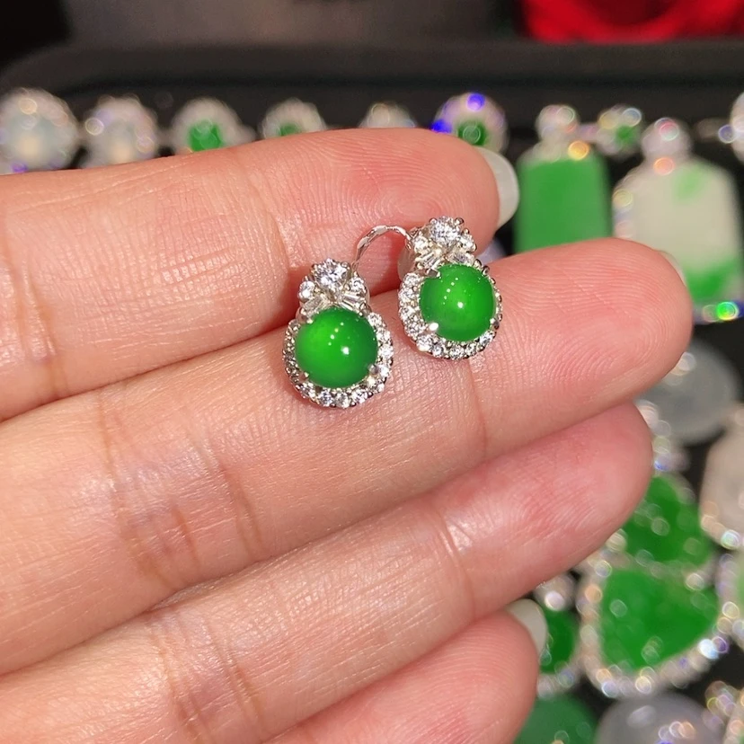 【闪购商品】未镶嵌翡翠耳饰　天然翡翠